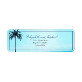Palm Tree Blue White Sea Elegante Moderner Chic
