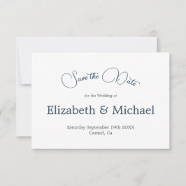 Palm Tree Blue White Wedding Save the Date