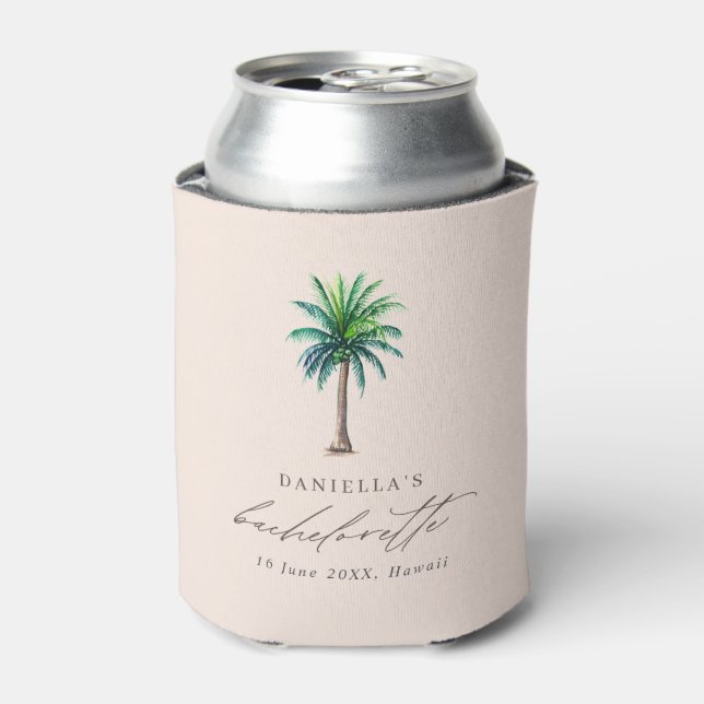 Palm Tree Blush Junggeselinnen-Abschied Dosenkühler (Kanne Vorderseite)