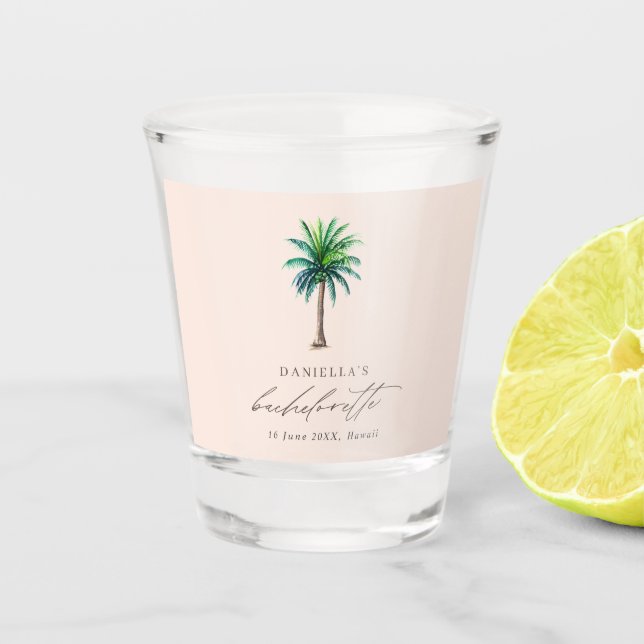 Palm Tree Blush Junggeselinnen-Abschied Schnapsglas (Vorderseite)