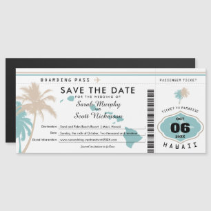 Palm Tree Boarding Pass auf Hawaii Magneteinladung