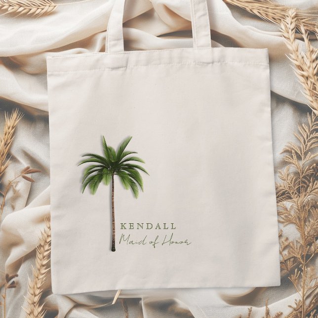 Palm Tree Bridesmaid Brautparty Minimalistisch Tragetasche (Von Creator hochgeladen)