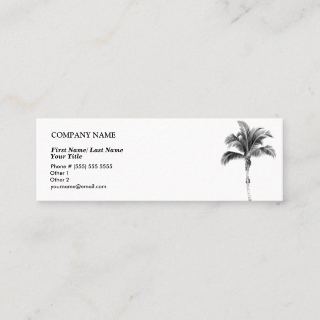 Palm Tree Business Card Mini Visitenkarte (Vorderseite)