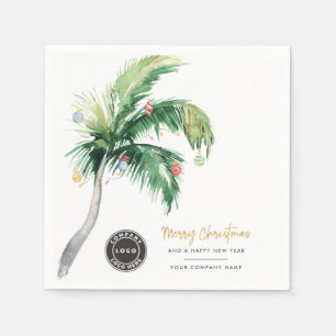 Palm Tree Business Logo Weihnachtsbüro Party Serviette