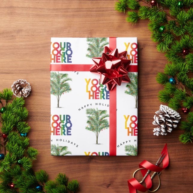 Palm Tree Business Logo Weihnachtskarte Geschenkpapier (Feiertagsgeschenk)