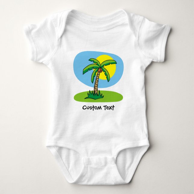 Palm Tree Cartoon Baby Bodysuit Baby Strampler (Vorderseite)