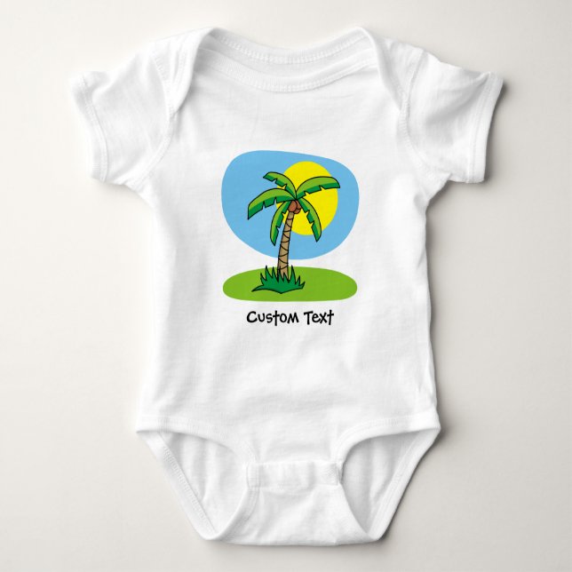 Palm Tree Cartoon Baby Bodysuit Strampler (Vorderseite)