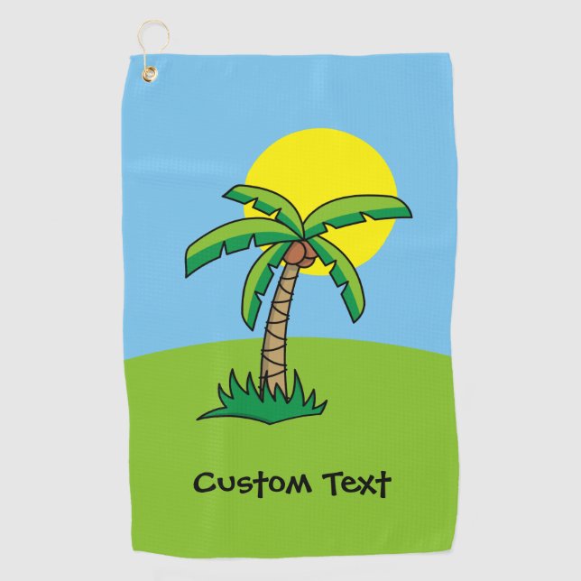 Palm Tree Cartoon Golfhandtuch (Vorderseite)