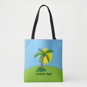 Palm Tree Cartoon Muster Tote Bag
