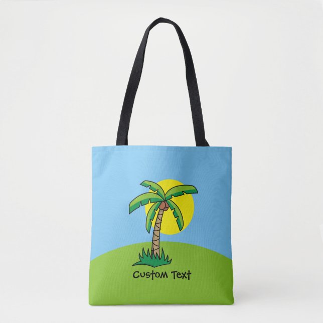 Palm Tree Cartoon Muster Tote Bag (Vorderseite)