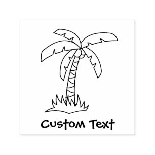 Palm Tree Cartoon Selbstfarbige Briefmarke Permastempel