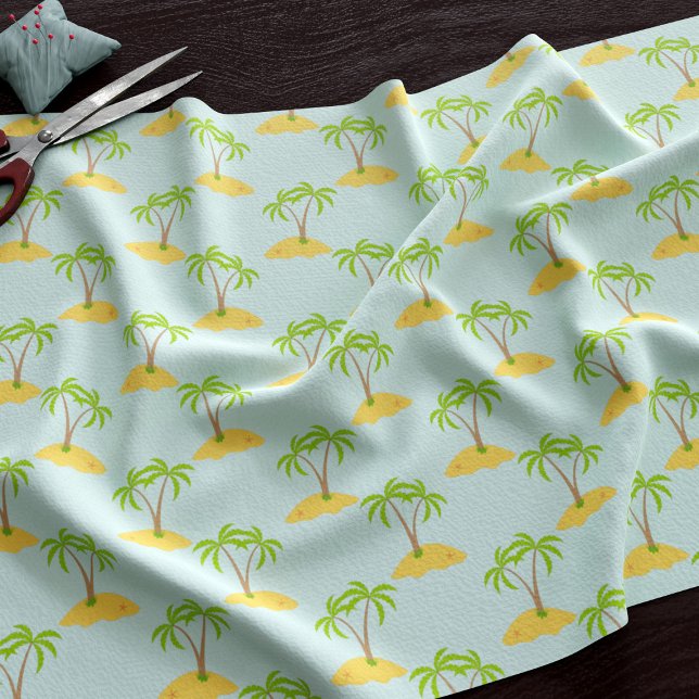 Palm Tree Cartoon Tropical Island Muster Fabric Stoff (A fun tropical island pattern fabric just for you)