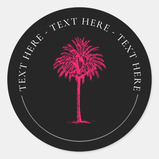 Palm Tree Classic Round Sticker (Vorderseite)