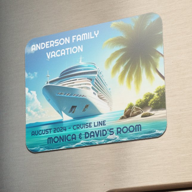 Palm Tree Cruise Ship Ocean Family Vacation Magnet (Von Creator hochgeladen)