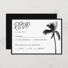 Palm Tree Custom Bat Mitzvah UAWG Enclosure Card Begleitkarte