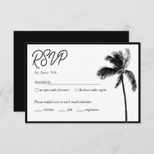 Palm Tree Custom Bat Mitzvah UAWG Enclosure Card Begleitkarte