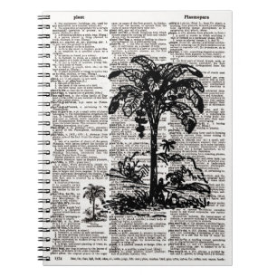 Palm Tree Dictionary Art Notizblock