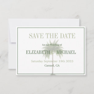 Palm Tree Elegant Moderne Hochzeit retten Datum Save The Date