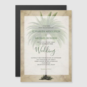 Palm Tree Elegante Chic Wedding Magneteinladung