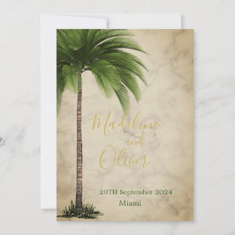 Palm Tree Elegante Moderne tropische Hochzeit Einladung