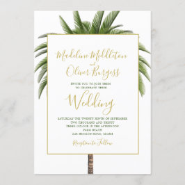 Palm Tree Elegante Moderne tropische Hochzeit Einladung