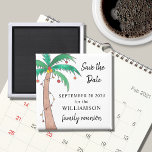 Palm Tree Family Wiedersehen Save the Date Magnet<br><div class="desc">Diese Family Wiedersehen Save the Date Magnet verfügt über einen handbemalten Palmenbaum. Einfach anpassbar. Verwenden Sie zum Bearbeiten das Entwurfstool, um den Schriftart, die Größe des Schriftartes oder die Farbe zu ändern. Weil wir unsere Kunstwerke erstellen, werden Sie dieses exakte Bild von anderen Designern nicht finden. Original Wasserfarbe © Michele...</div>