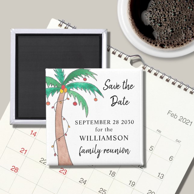 Palm Tree Family Wiedersehen Save the Date Magnet (Von Creator hochgeladen)