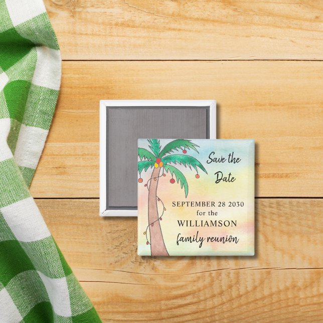 Palm Tree Family Wiedersehen Save the Date Magnet (Von Creator hochgeladen)
