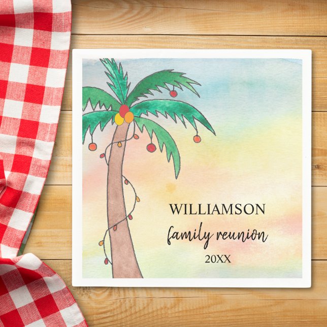 Palm Tree Family Wiedersehen Serviette (Von Creator hochgeladen)