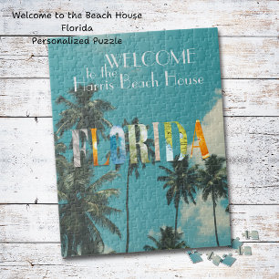 Palm Tree Florida Beach House Puzzle
