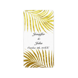 Palm Tree Foliage Gold Foil Blätter Hochzeiten Wei Adressaufkleber