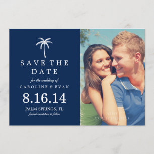 Palm Tree Foto Hochzeit Save the Date {navy blue}