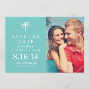 Palm Tree Foto Wedding Save the Date {aqua}