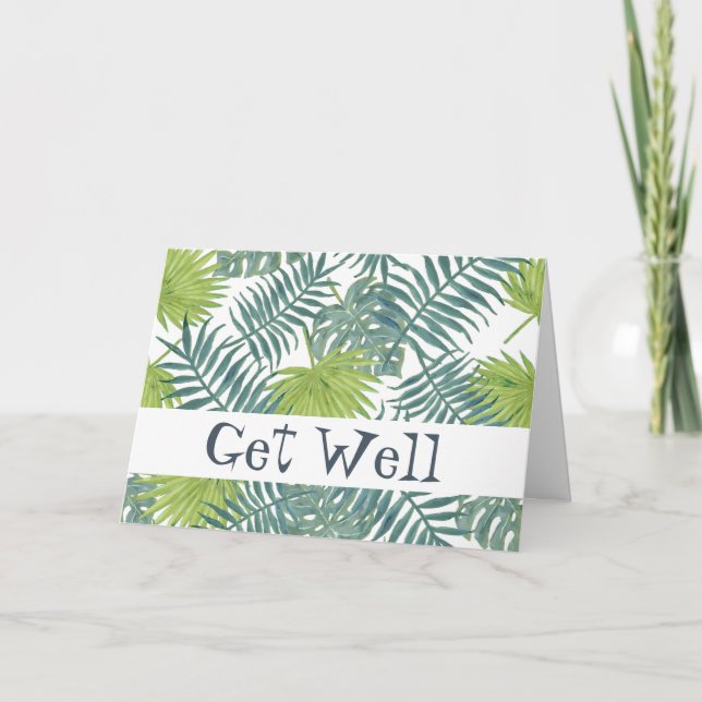 Palm Tree Fronds malen hawaiisch Karte (Vorderseite)