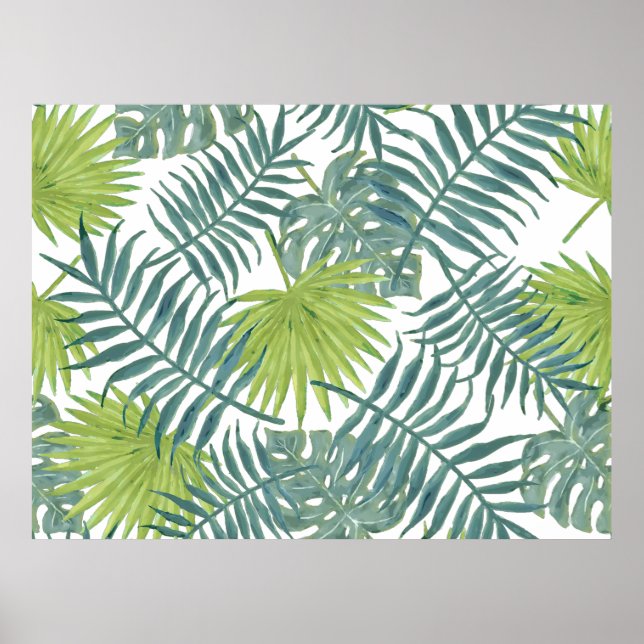 Palm Tree Fronds malen hawaiisch Poster (Vorne)
