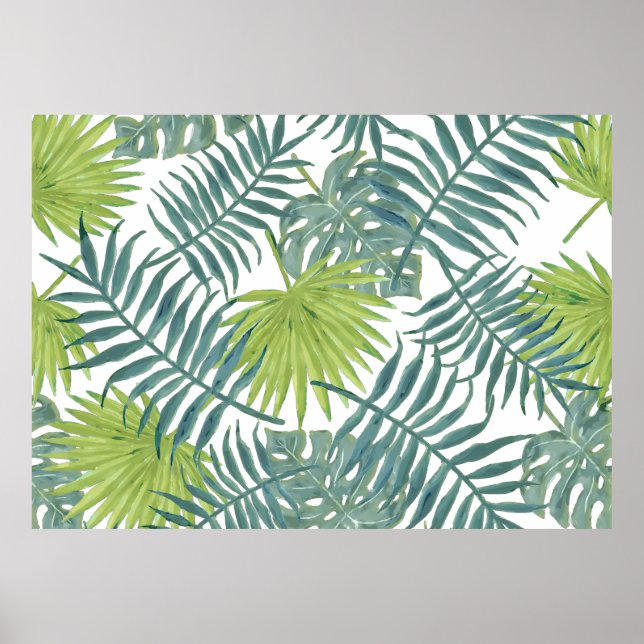 Palm Tree Fronds malen hawaiisch Poster (Vorne)