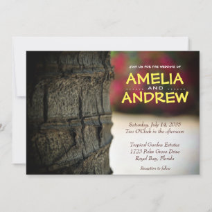 Palm Tree Garden Tropical Wedding Einladung