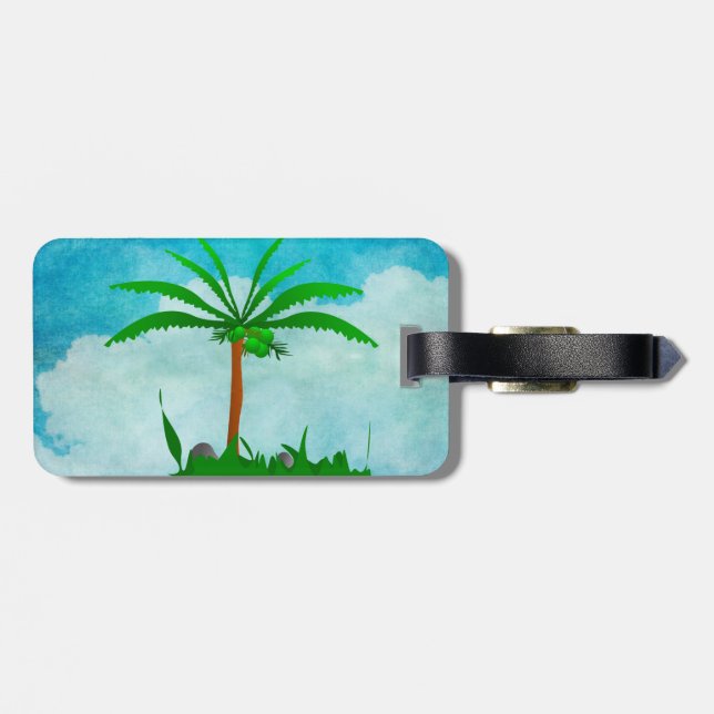 Palm Tree Gepäckmarke Gepäckanhänger (Rückseite horizontal)