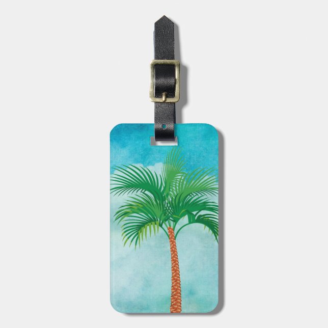 Palm Tree Gepäckmarke Gepäckanhänger (Vorderseite vertikal)