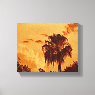Palm Tree Golden Hour Stretched Canvas Print Leinwanddruck
