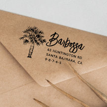 Palm Tree Handwriting Family Name Rücksendeadresse