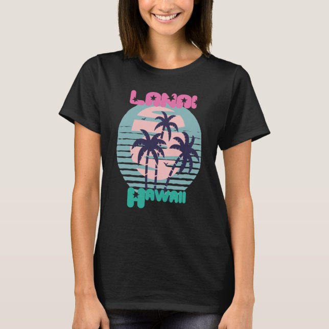 Palm tree Hawaii Lanai Vacation Beach Ocean T-Shirt (Vorderseite)