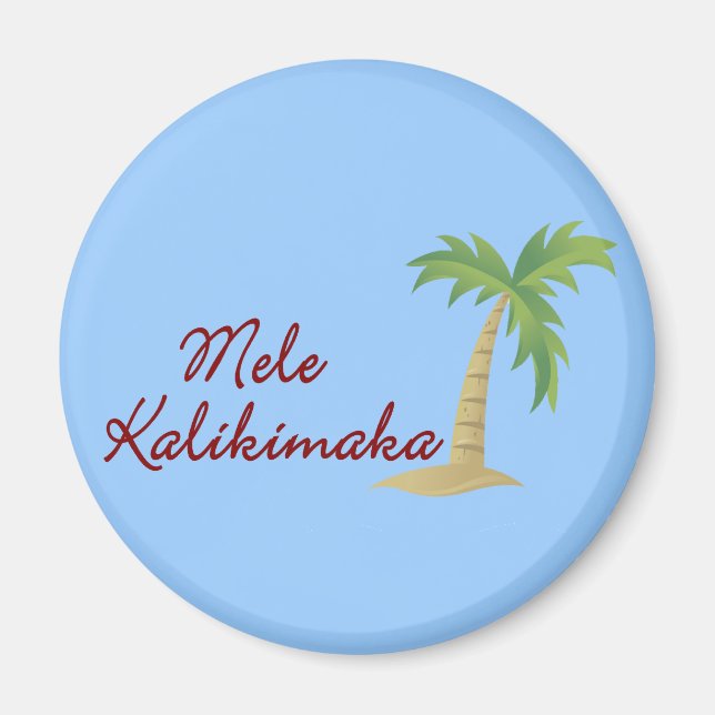 Palm Tree hawaiianische Weihnachten 2 Magnet (Vorne)