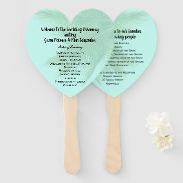 Palm Tree Heart Shaped Wedding Fan Programm Fächer
