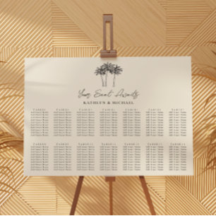 Palm Tree Hochzeit in Urlaubsort 14 Tischsitze Poster