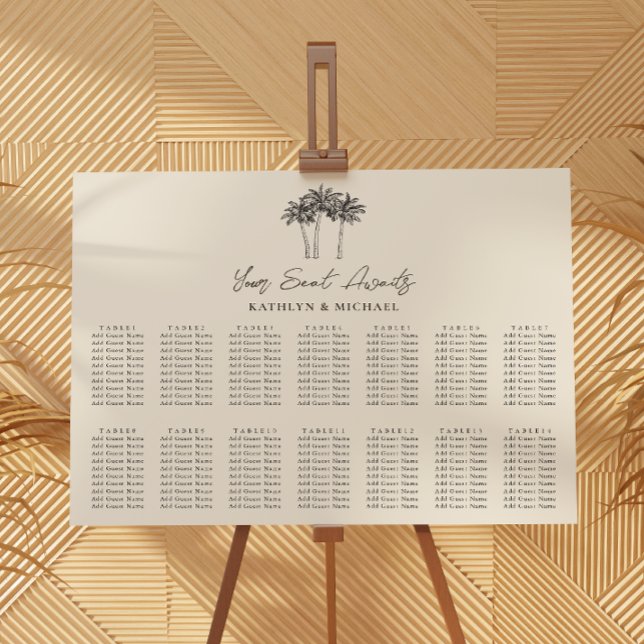 Palm Tree Hochzeit in Urlaubsort 14 Tischsitze Poster (Von Creator hochgeladen)