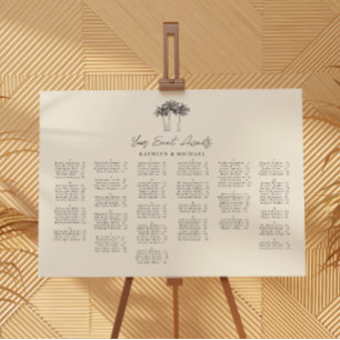 Palm Tree Hochzeit in Urlaubsort Alphabetische Sit Poster