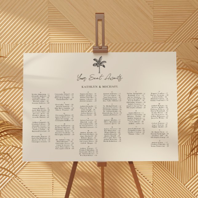 Palm Tree Hochzeit in Urlaubsort Alphabetische Sit Poster (Von Creator hochgeladen)