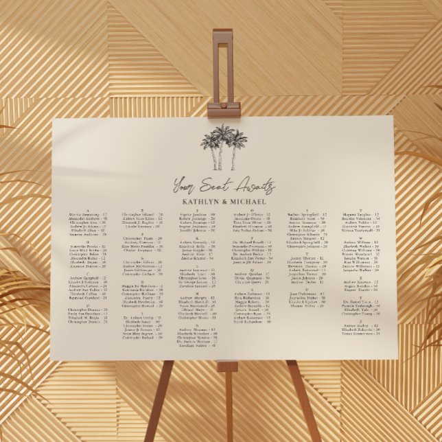 Palm Tree Hochzeit in Urlaubsort Alphabetische Sit Poster (Von Creator hochgeladen)