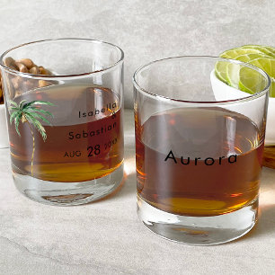 Palm Tree Hochzeit in Urlaubsort Brautparty Whiskyglas